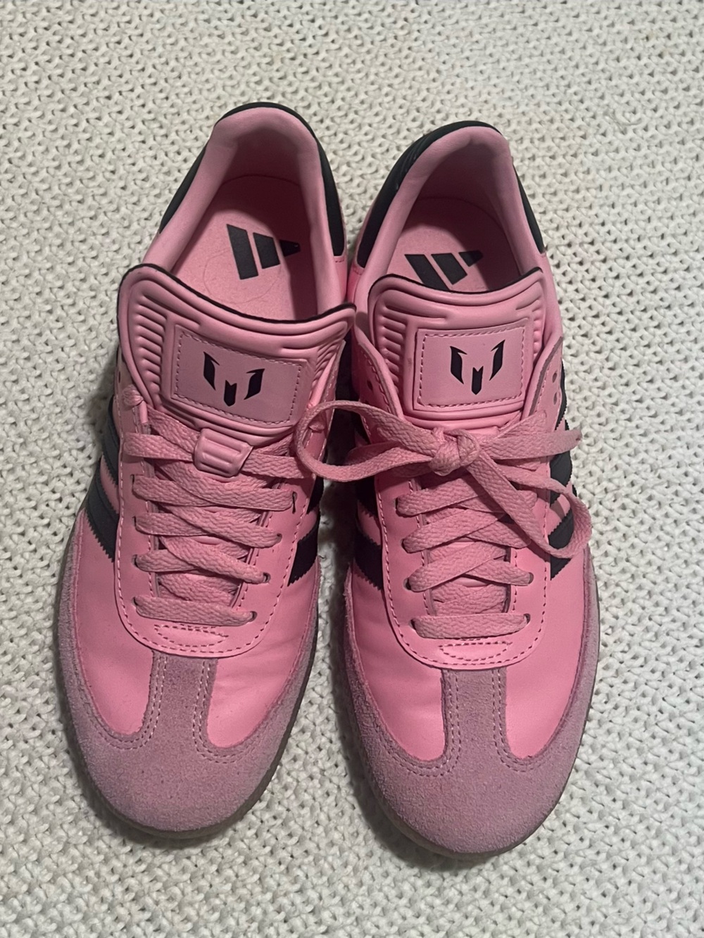 adidas Pink and Black Messi Samba Sneaker - Picture 2 of 6